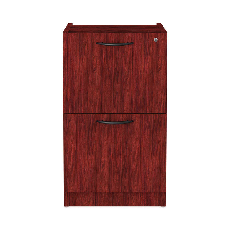 Alera Valencia Series Full Pedestal File, Left or Right, 2 Legal/Letter-Size File Drawers, Mahogany, 15.63" x 20.5" x 28.5"