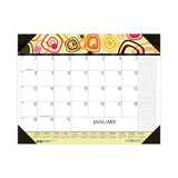 Recycled Desk Pad Calendar, Geometric Artwork, 22 x 17, White Sheets, Black Binding/Corners,12-Month (Jan to Dec): 2025