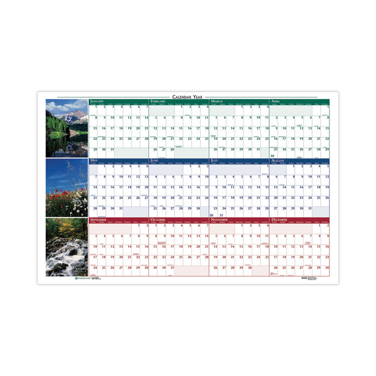 Earthscapes Recycled Reversible/Erasable Yearly Wall Calendar, Nature Photos, 18 x 24, White Sheets, 12-Month (Jan-Dec): 2025