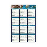 Earthscapes Recycled Reversible/Erasable Yearly Wall Calendar, Sea Life Photos, 24 x 37, White Sheets, 12-Month(Jan-Dec):2025