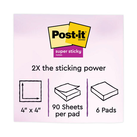 Pads in Playful Primary Collection Colors, Note Ruled, 4" x 4", 90 Sheets/Pad, 6 Pads/Pack