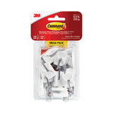 General Purpose Hooks, Small, Metal, White/Silver, 0.5 lb Capacity, 28 Hooks and 32 Strips/Pack