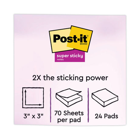Pads in Energy Boost Collection Colors, Cabinet Pack, 3" x 3", 70 Sheets/Pad, 24 Pads/Pack