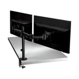 Dual Monitor Mount, For 27  Monitors, 360 Degree Rotation, +45 Degree/-45 Degree Tilt, 90 Degree Pan, Black, Supports 20 lb