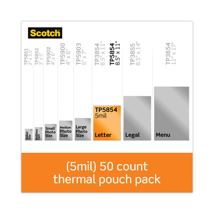 Laminating Pouches, 5 mil, 9" x 11.5", Gloss Clear, 50/Pack