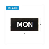 Interchangeable Magnetic Board Accessories, Days of Week, Black/White, 2" x 1", 7 Pieces