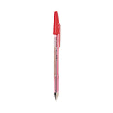 Better Ballpoint Pen, Stick, Fine 0.7 mm, Red Ink, Translucent Red Barrel, Dozen