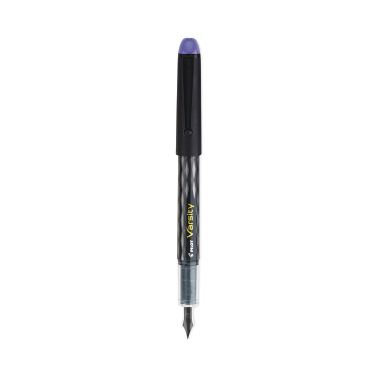 Varsity Fountain Pen, Medium 1 mm, Purple Ink, Clear/Black/Purple Barrel