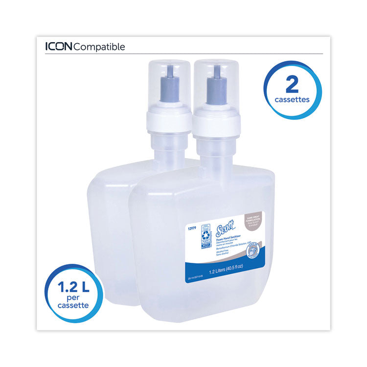 Essential Alcohol-Free Foam Hand Sanitizer, 1,200 mL, Unscented, 2/Carton