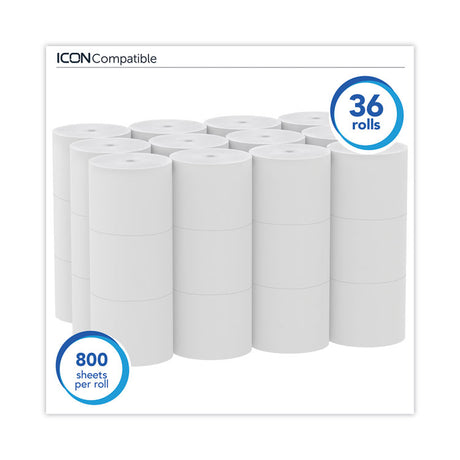 Essential Extra Soft Coreless Standard Roll Bath Tissue, Septic Safe, 2-Ply, White, 800 Sheets/Roll, 36 Rolls/Carton