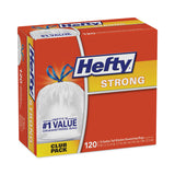 Strong Tall Kitchen Drawstring Bags, 13 gal, 24  x 27.75 , White, 120/Box