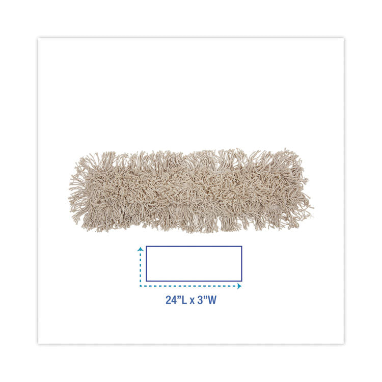 Mop Head, Dust, Cotton, 24 x 3, White
