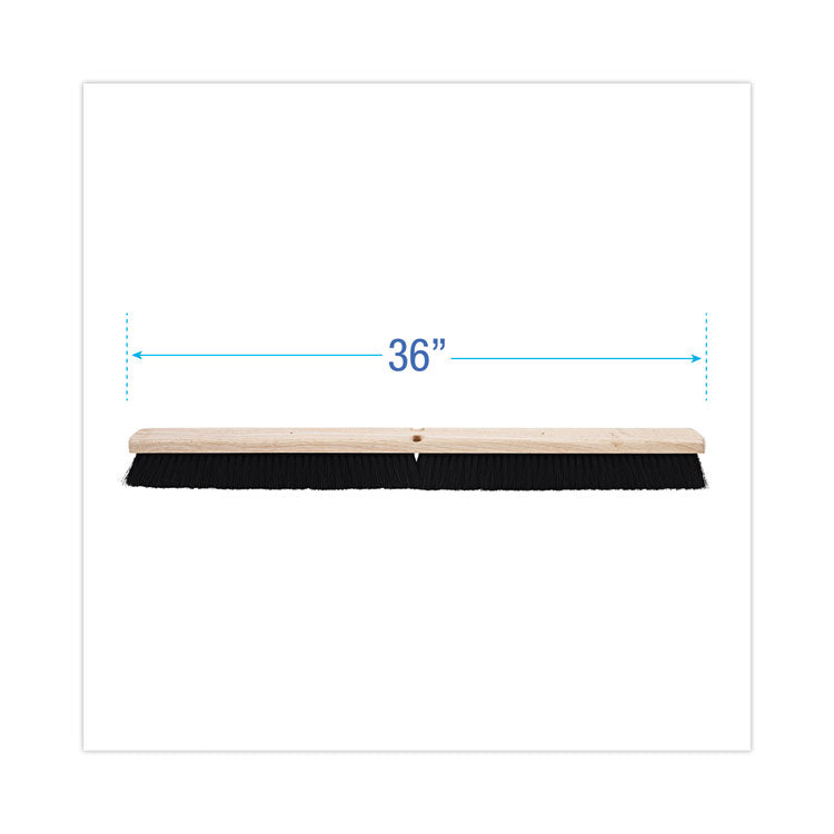 Floor Brush Head, 2.5" Black Tampico Fiber Bristles, 36" Brush