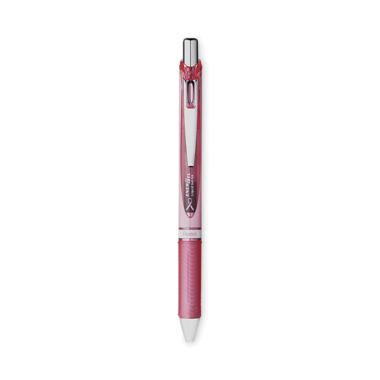 EnerGel RTX Gel Pen, Retractable, Medium 0.7 mm, Black Ink, Pink/Silver Barrel, 3/Pack