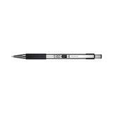 F-301 Ballpoint Pen, Retractable, Fine 0.7 mm, Black Ink, Stainless Steel/Black Barrel, 2/Pack