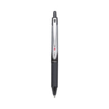 VBall RT Liquid Ink Roller Ball Pen, Retractable, Fine 0.7 mm, Black Ink, Black/White Barrel