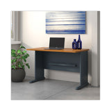 Series A Collection Workstation Desk, 47.63" x 26.88" x 29.88", Natural Cherry/Slate Gray