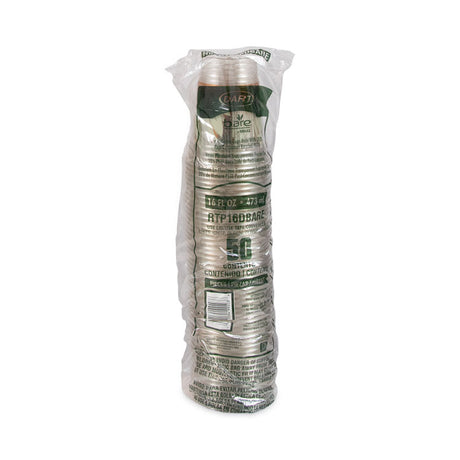 Bare Eco-Forward RPET Cold Cups, 16 oz to 18 oz, Leaf Design, Clear, 50/Pack