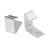 Flexible Metal Cubicle Hangers, For 1.5" to 2.5" Thick Partition Walls, Silver, 2/Set