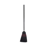 Flagged Tip Poly Bristle Janitor Brooms, 10 x 58.5, Wood Handle, Natural/Black, 12/Carton