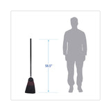 Flagged Tip Poly Bristle Janitor Brooms, 10 x 58.5, Wood Handle, Natural/Black, 12/Carton