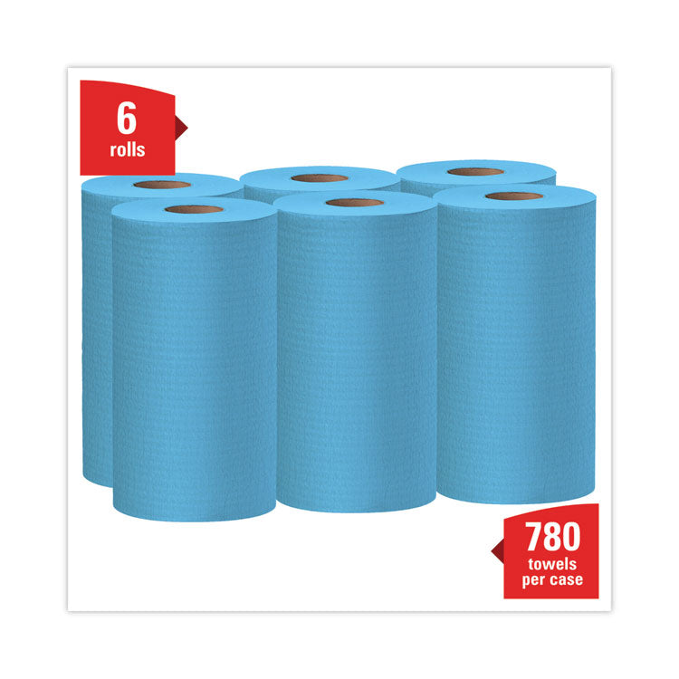General Clean X60 Cloths, Small Roll, 13.5 x 19.6, Blue, 130/Roll, 6 Rolls/Carton