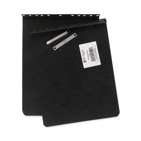 PRESSTEX Report Cover with Tyvek Reinforced Hinge, Top Bound, Two-Piece Prong Fastener, 2" Capacity, 8.5 x 11, Black/Black