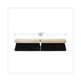 Floor Brush Head, 3" Black Medium Weight Polypropylene Bristles, 18" Brush