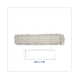 Mop Head, Dust, Disposable, Cotton/Synthetic Fibers, 48 x 5, White