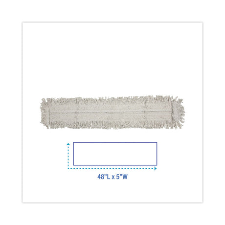 Mop Head, Dust, Disposable, Cotton/Synthetic Fibers, 48 x 5, White