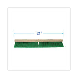 Floor Broom Head, 3" Green Flagged Recycled PET Plastic Bristles, 24" Brush