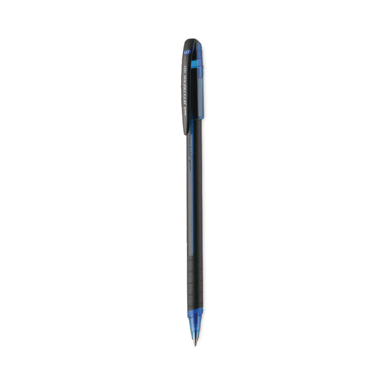 Jetstream 101 Hybrid Gel Pen, Stick, Bold 1 mm, Blue Ink, Black/Blue Barrel, Dozen