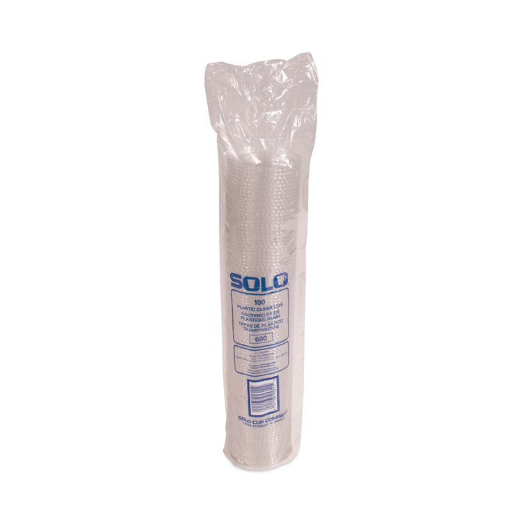 Straw-Slot Cold Cup Lids, Fits 10 oz Cups, Clear, 100 Pack, 25 Packs/Carton