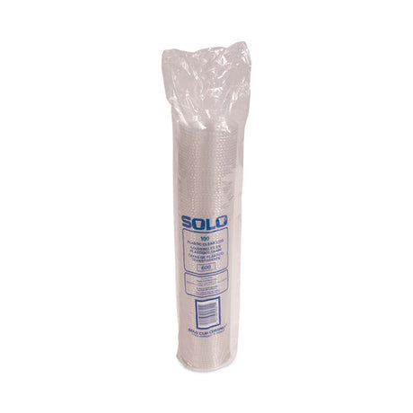 Straw-Slot Cold Cup Lids, Fits 10 oz Cups, Clear, 100 Pack, 25 Packs/Carton