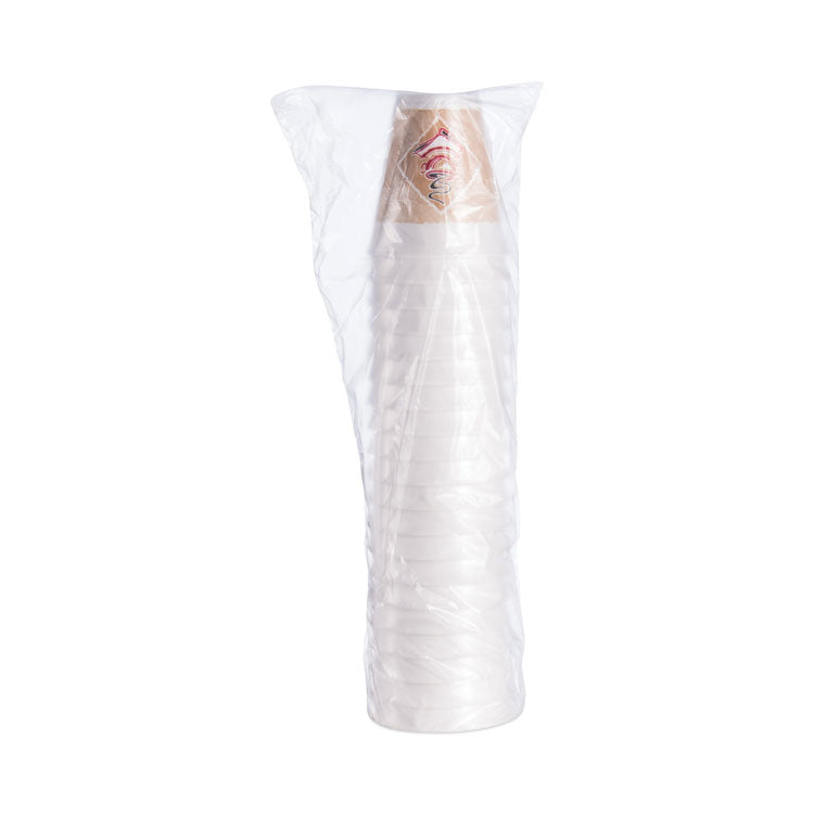 Cafe G Foam Hot/Cold Cups, 12 oz, Brown/Red/White, 20/Pack