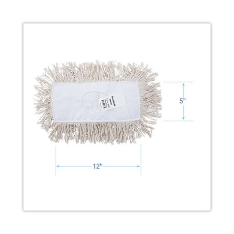 Mop Head, Dust, Cotton, 12 x 5, White