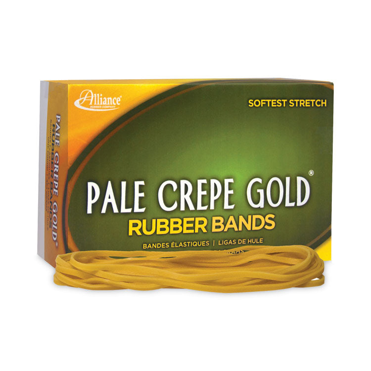 Pale Crepe Gold Rubber Bands, Size 117B, 0.06" Gauge, Golden Crepe, 1 lb Box, 300/Box