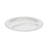 Placesetter Deluxe Laminated Foam Dinnerware, 3-Compartment Plate, 8.88  dia, White, 500/Carton