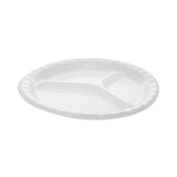 Placesetter Deluxe Laminated Foam Dinnerware, 3-Compartment Plate, 10.25  dia, White, 540/Carton