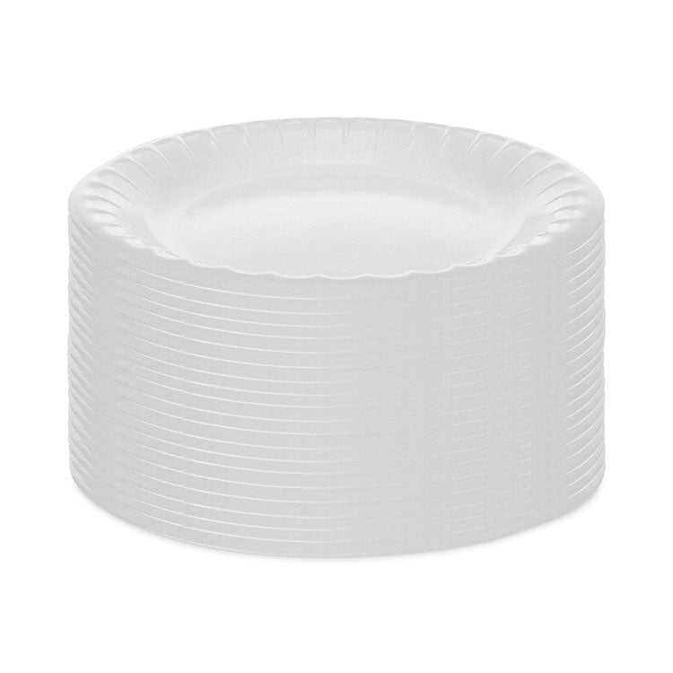 Placesetter Deluxe Laminated Foam Dinnerware, Plate, 6  dia, White, 1,000/Carton