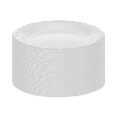 Placesetter Deluxe Laminated Foam Dinnerware, Plate, 6  dia, White, 1,000/Carton