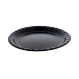 Placesetter Deluxe Laminated Foam Dinnerware, Plate, 10.25  dia, Black, 540/Carton