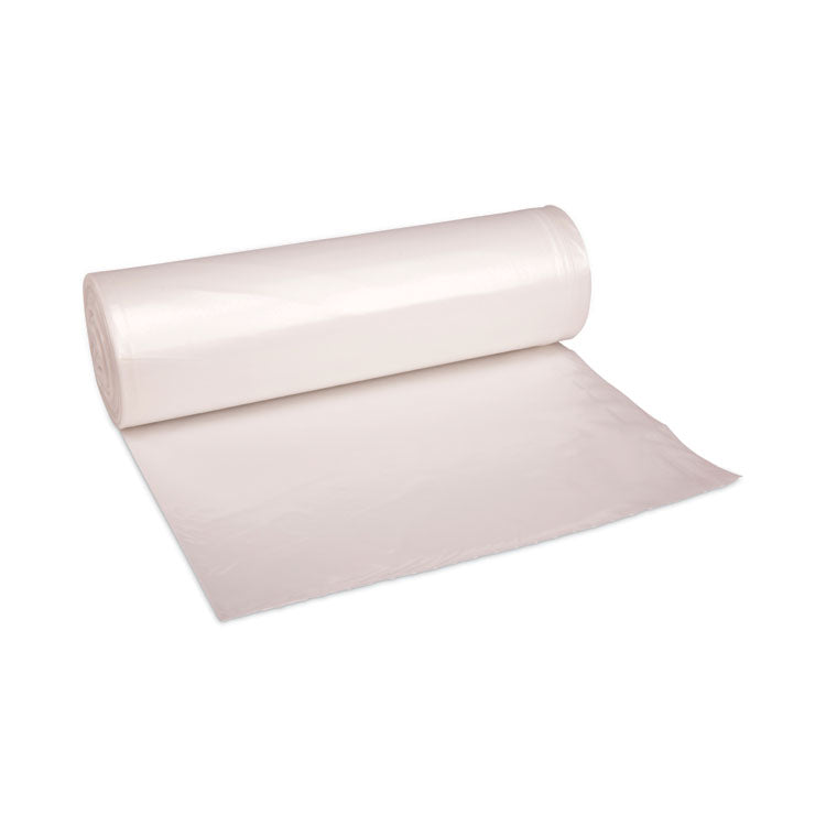 High-Density Can Liners, 60 gal, 11 mic, 38  x 58 , Natural, Perforated Roll, 25 Bags/Roll, 8 Rolls/Carton