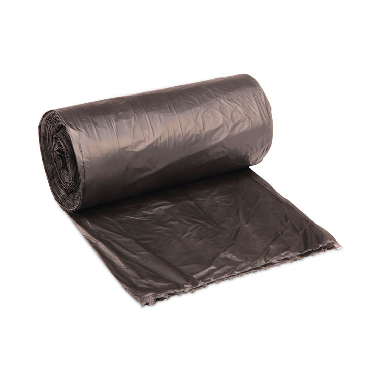 High-Density Can Liners, 60 gal, 14 mic, 38  x 58 , Black, Perforated Roll, 25 Bags/Roll, 8 Rolls/Carton