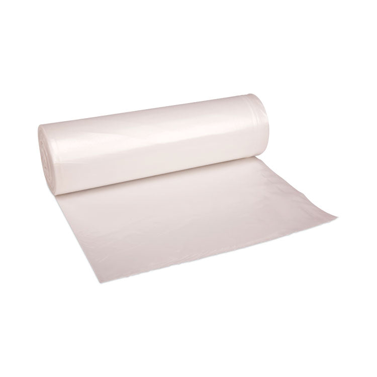 High-Density Can Liners, 60 gal, 14 mic, 38  x 58 , Natural, Perforated Roll, 25 Bags/Roll, 8 Rolls/Carton