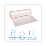 High-Density Can Liners, 56 gal, 19 mic, 43  x 47 , Natural, Perforated Roll, 25 Bags/Roll, 6 Rolls/Carton
