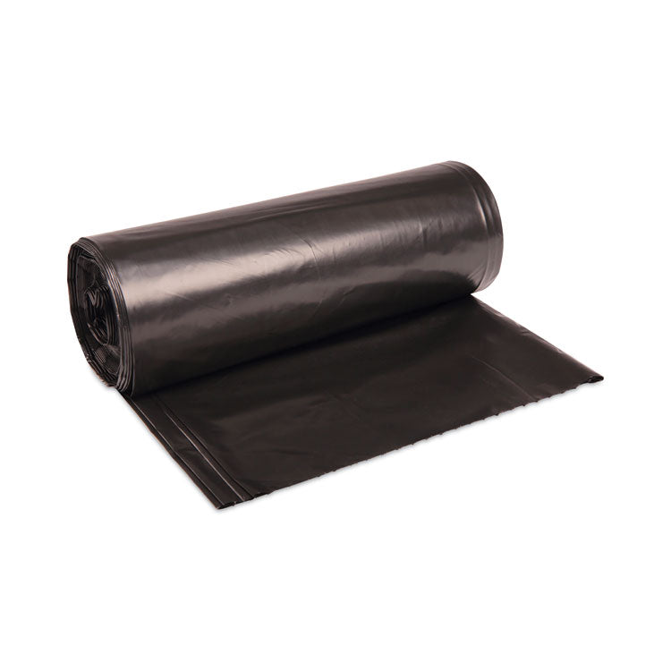 High-Density Can Liners, 56 gal, 19 mic, 43  x 47 , Black, Perforated Roll, 25 Bags/Roll, 6 Rolls/Carton