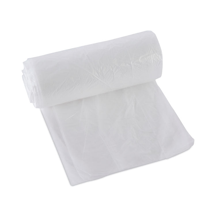 High-Density Can Liners, 10 gal, 6 mic, 24  x 23 , Natural, Perforated Roll, 50 Bags/Roll, 20 Rolls/Carton