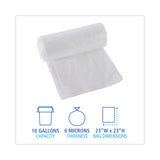 High-Density Can Liners, 10 gal, 6 mic, 24  x 23 , Natural, Perforated Roll, 50 Bags/Roll, 20 Rolls/Carton