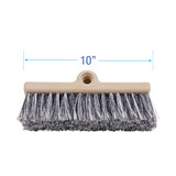 Dual-Surface Black Polypropylene Bristles, 10" Brush, Brown Plastic Handle